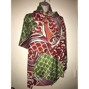 ANTICA SARTORIA by Giacomo Cinque CHIFFON SARONG/LARGE WRAP/SCARF/PAREO 64x42”